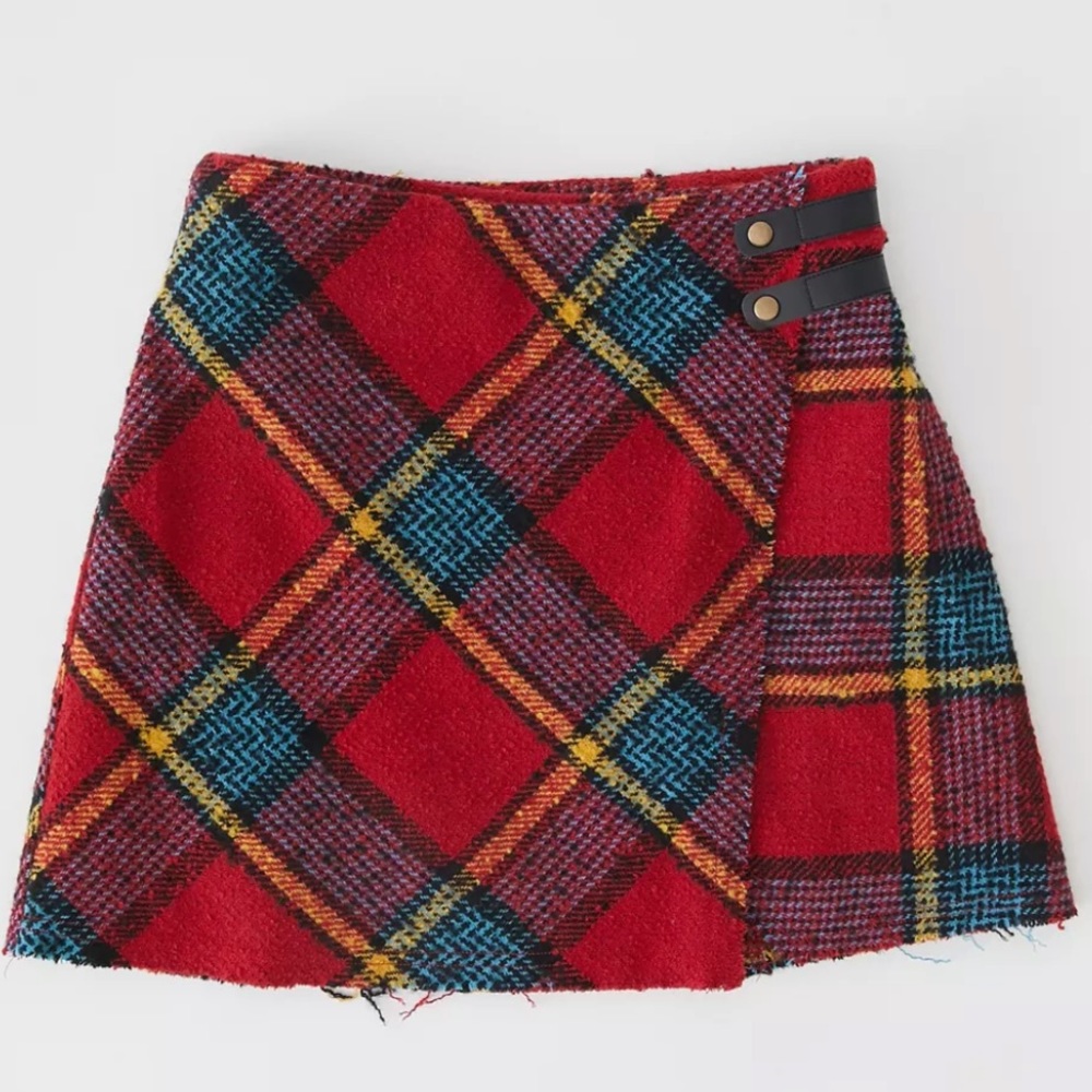 Wool Wrap Mini Skirt
